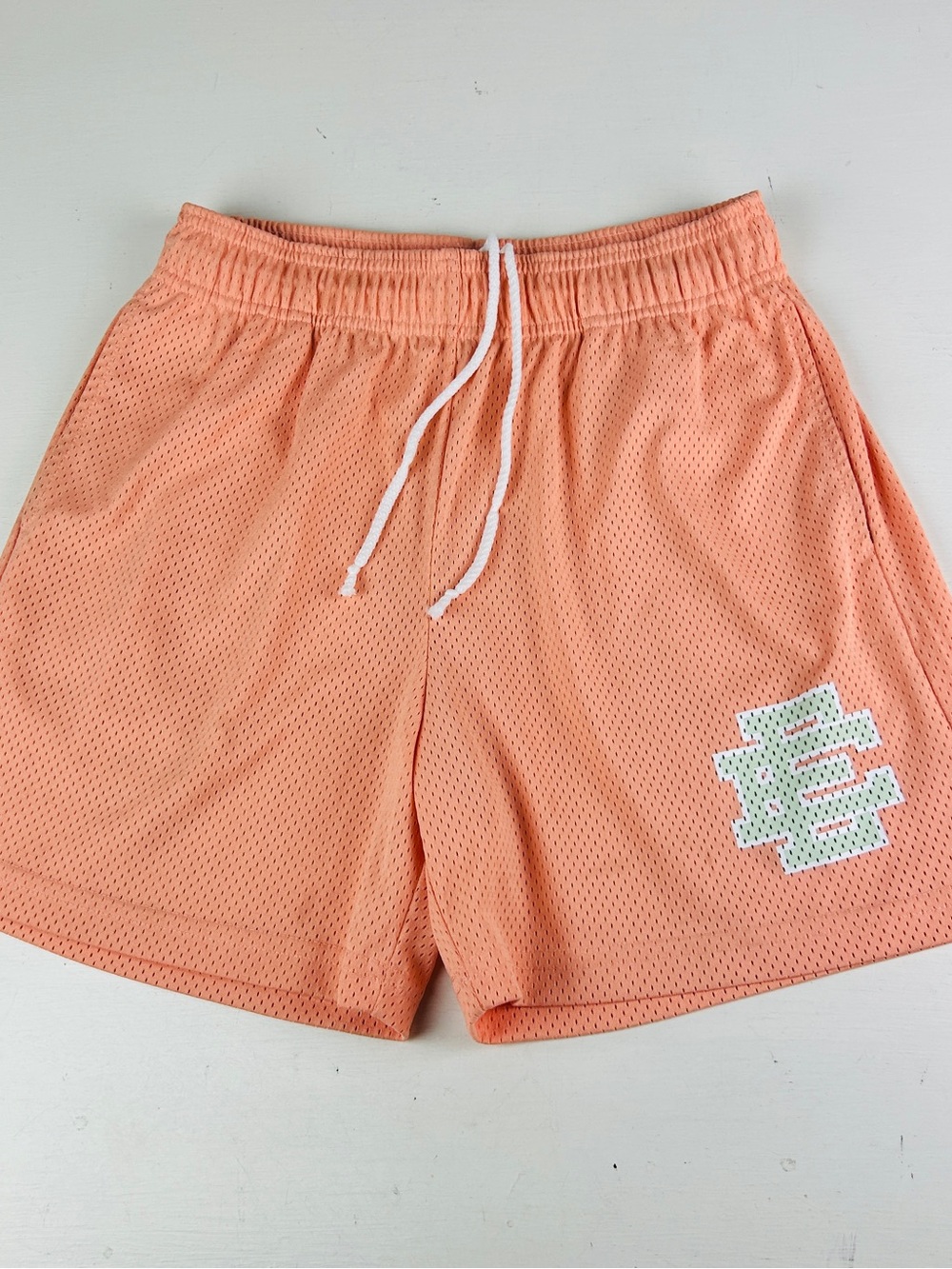 eric emanuel Mesh Drawstring shorts Sz Medium Peach Color 100# Authentic